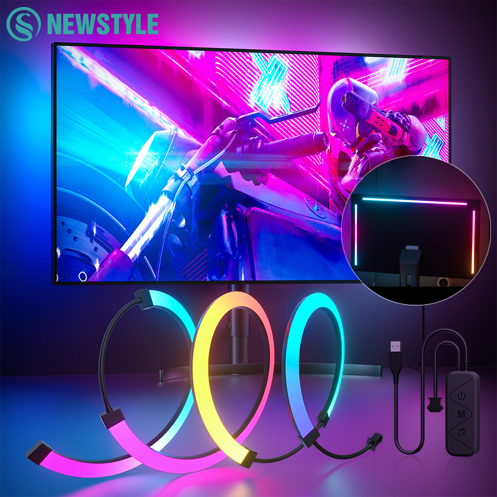 RGB أضواء الألعاب قطاع رصد الخلفية LED عرض مزامنة الكمبيوتر جو شاشة APP مزامنة الموسيقى ديكور غرفة الألعاب الطرف