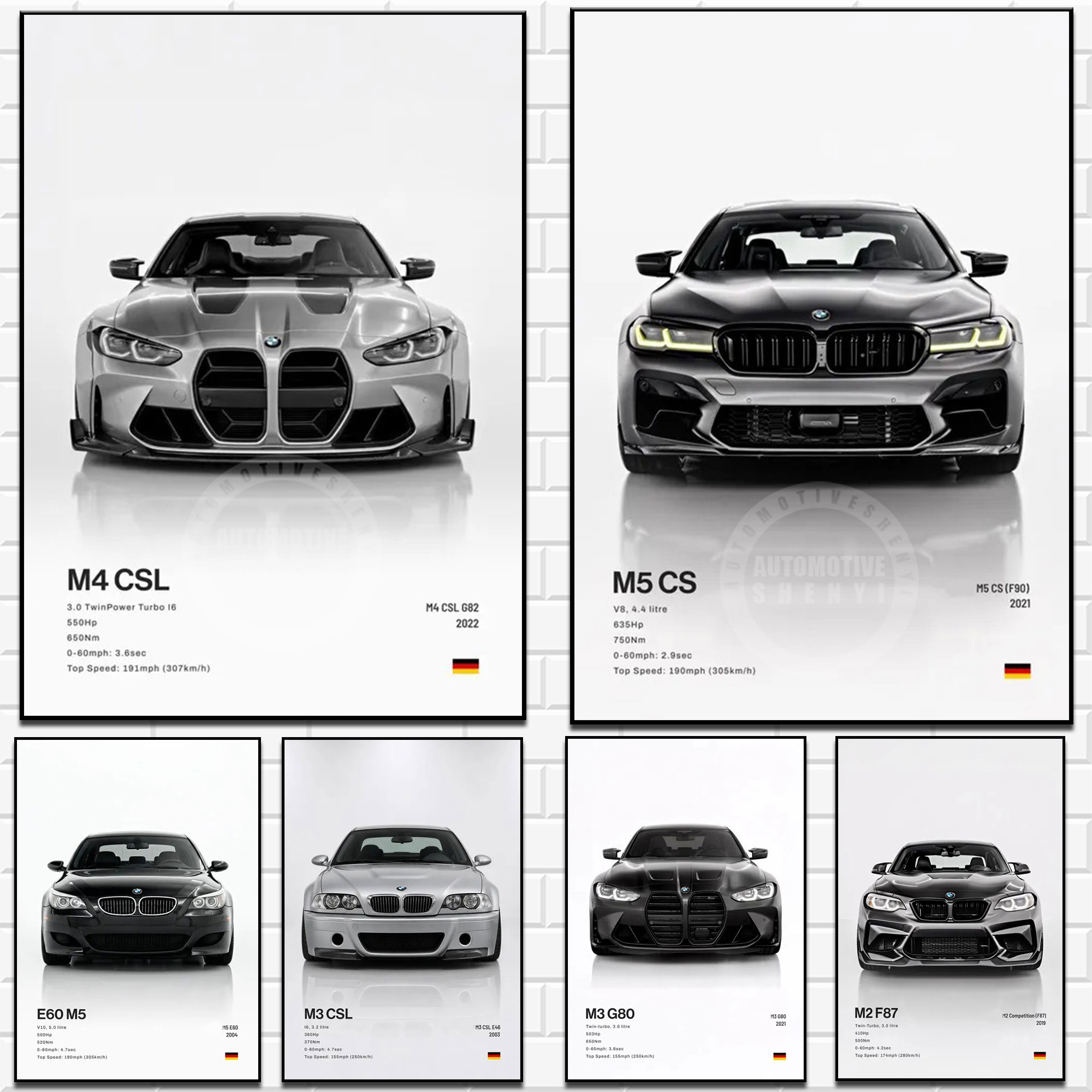 بوستر سيارة هائجة مينيمалист - E60 M5 CS M3 G800 911 GT3R سيارة رياضية سيارة سوبر كanvas لوحة فنية جدارية للديكور الداخلي المنزل