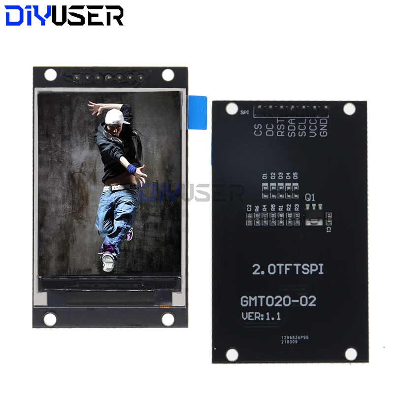 وحدة محرك شاشة LCD من TFT OLED ، واجهة SPI ذات مصفوفة نقطية لاردوينو ، بالألوان الكاملة ، محرك IC ، ST7789V ، 240RGBx320