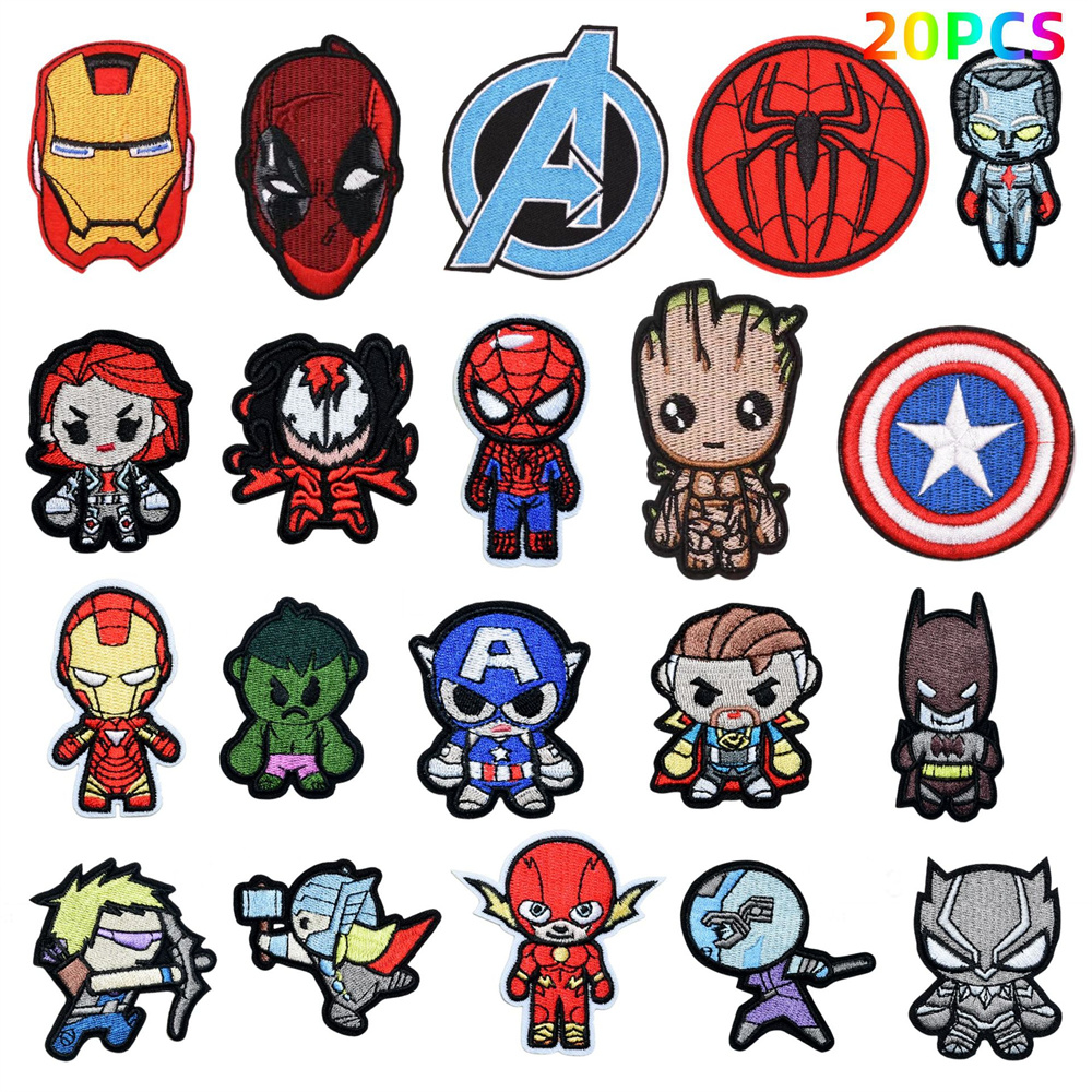 رقعة مطرزة للبطل الخارق من Marvel Spiderman Avengers، رقع لاصقة حرارية على الملابس، إكسسوارات سترة الملابس DIY