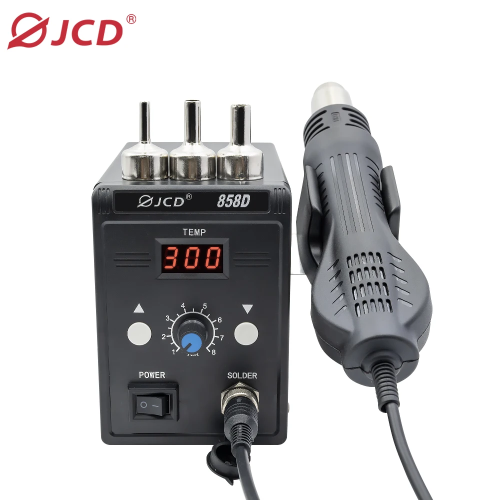 JCD مسدس هواء ساخن 858D 700 واط بغا محطة لحام إعادة العمل لحام الحرارة مسدس هواء محطة 220 فولت/110 فولت لأدوات إصلاح لحام SMD SMT