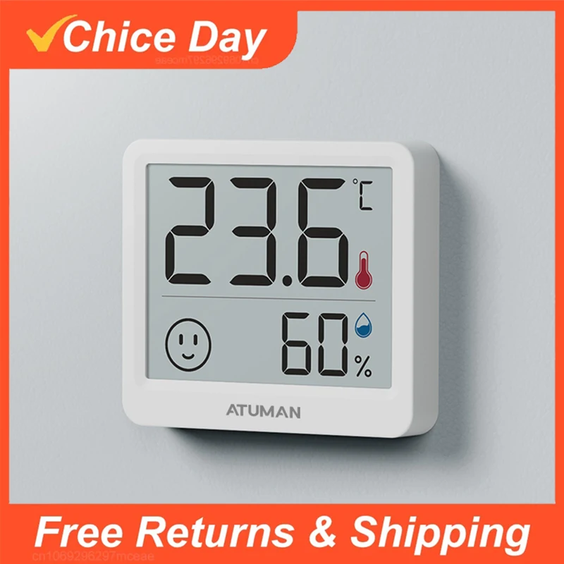 DUKA Atuman 2.5 بوصة LCD الإلكترونية الرقمية استشعار درجة الحرارة مقياس الرطوبة ميزان الحرارة الداخلي الرطوبة محطة الطقس