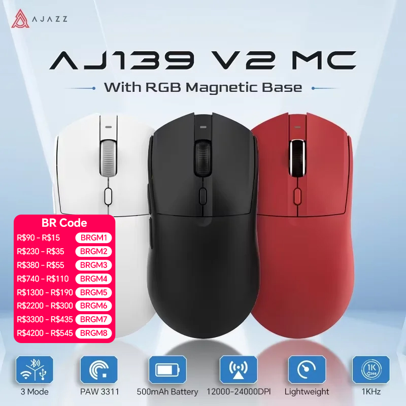 AJAZZ AJ199 2.4 جيجا هرتز ماوس لاسلكي الفئران البصرية مع USB استقبال ألعاب 26000 ديسيبل متوحد الخواص 6 أزرار ماوس للكمبيوتر المح