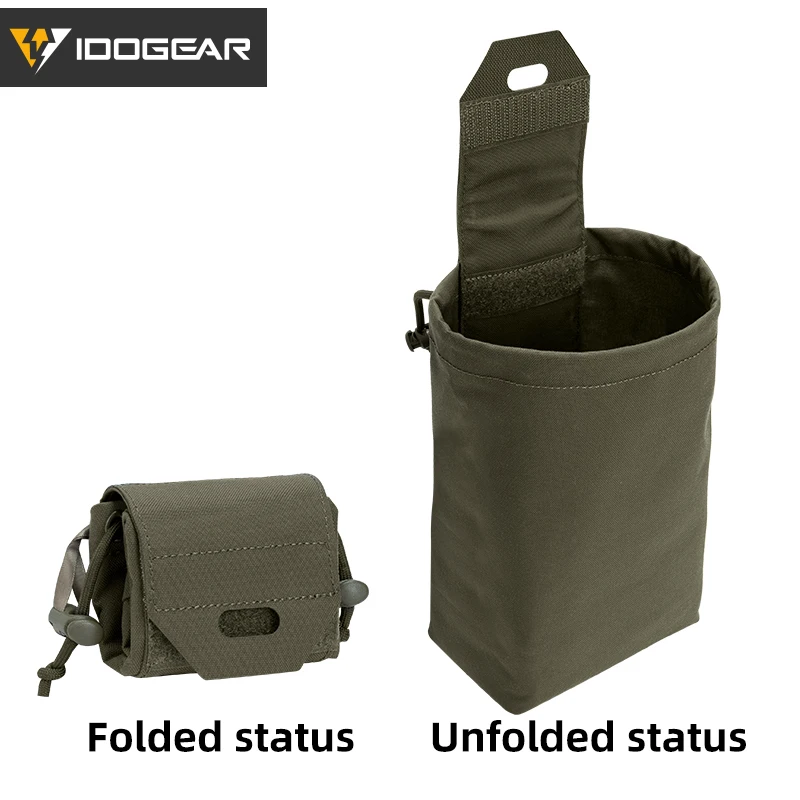 حقيبة تكتيكية قابلة للطي من IDOGEAR، حقيبة إعادة تدوير متينة صغيرة الحجم بنظام MOLLE، موديل 35116