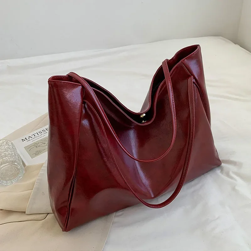 حقيبة نسائية صغيرة موضة تحت الإبط الحقيبة سعة كبيرة لينة بولي Leather حقيبة كتف جلدية ريترو حقيبة كروسبودي حقائب دلو محمولة عادية