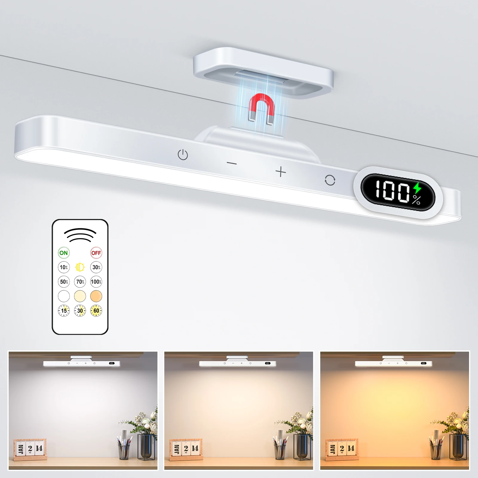 WILLED 5W أضواء مرآة عكس الضوء 3 ألوان ضوء ماكياج قابل للتعديل مع 120 LED 2500mAh قابلة للشحن تحت أضواء LED للخزانة