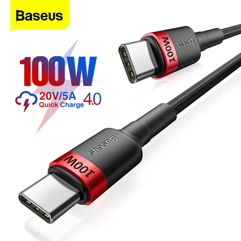 Baseus 100 واط USB C إلى USB نوع C كابل PD شحن سريع شاحن الحبل 5A USB-C نوع C كابل آيفون 17 ماك بوك سامسونج شاومي