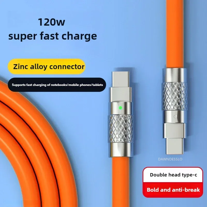 كابل شحن سريع جديد بقوة 120 واط و7 أمبير من نوع PD Type C بطول 1 متر و1.5 متر و2 متر، كابل USB من C إلى C لشحن هواتف شاومي وهواوي