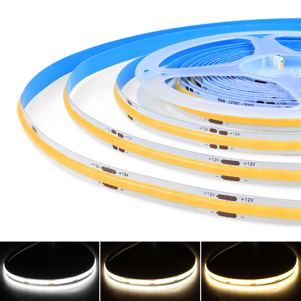 5 متر 10 متر فوب COB LED قطاع أضواء عالية الكثافة مرنة ديود الشريط ضوء 3000 كيلو 4000 كيلو 6000 كيلو الخطي عكس الضوء 12 فولت 24 فولت