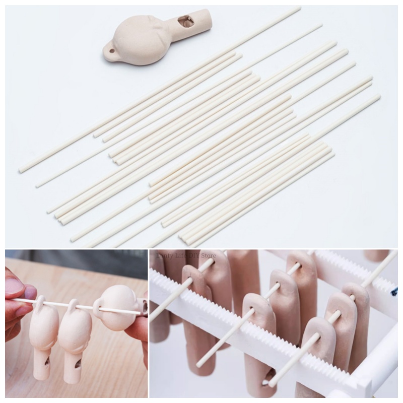 10pcs10/20 سنتيمتر ارتفاع درجة الحرارة فرن عصا حامل مجوهرات السيراميك معلقة مقاومة للحرارة قضيب الحرارة الطين لوازم حرق قضبان
