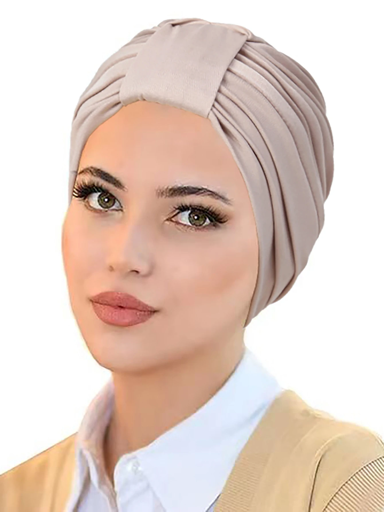 قبعات حجاب إسلامية بلون سادة للنساء ملفوفة للرأس لرمضان ناعمة ومرنة للسيدات غطاء رأس أنيق يمكن ارتداؤه
