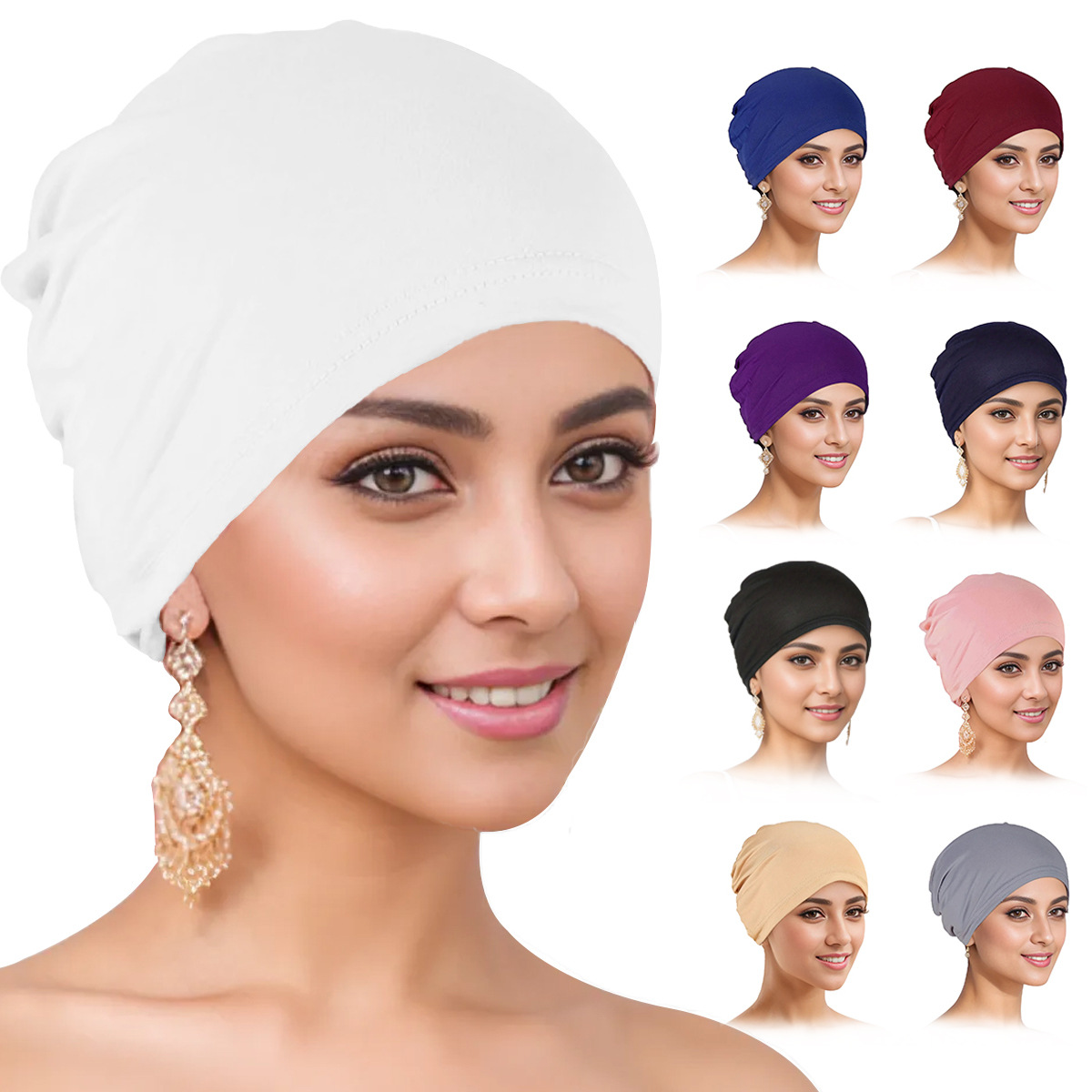 قبعات الحجاب الإسلامي موضة جديدة قسط مغلقة الحجاب underscarf عمامة إسلامية المرأة غطاء الرأس غطاء محرك السيارة المرنة