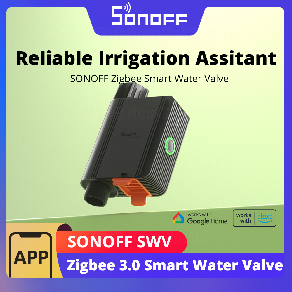 SONOFF SWV Zigbee صمام المياه الذكي IP55 الري التلقائي سهل التركيب جدول وقت التحكم عن بعد عبر eWeLink Alexa Google