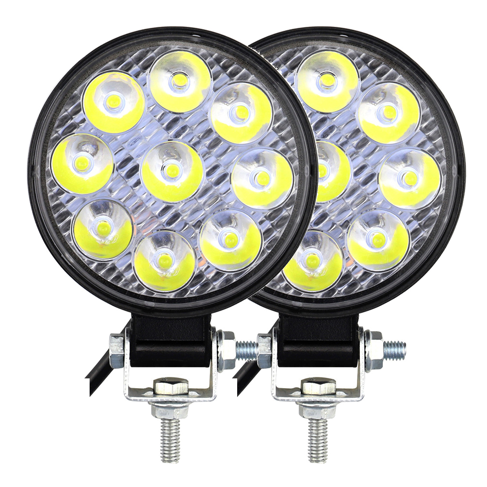 27W 9LED مصباح عمل LED أمامي ضبابي سيارة 12V 24V لشاحنة SUV 4X4 4WD مصابيح أمامية هندسية LED مصباح رأس دائري خارج الطريق