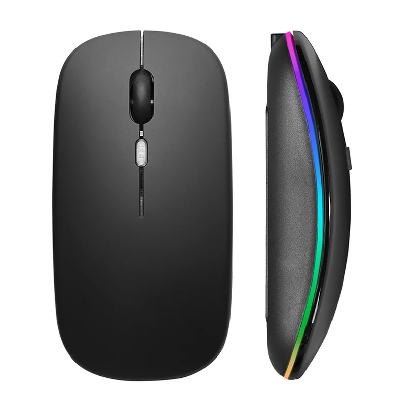 ماوس لاسلكي RGB قابل لإعادة الشحن USB 2.4 جيجا هرتز بلوتوث الفئران كمبيوتر لاسلكي Mause LED الخلفية ماوس ألعاب مريح لأجهزة الكمبيوتر المحمولة