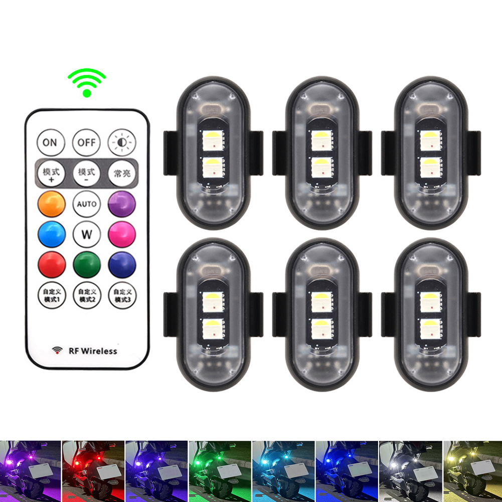RGB Led سيارة ستروب أضواء دراجة نارية LED فلاش موقف اللاسلكية ضوء الطائرات طائرة هليكوبتر تحذير أضواء الملحقات