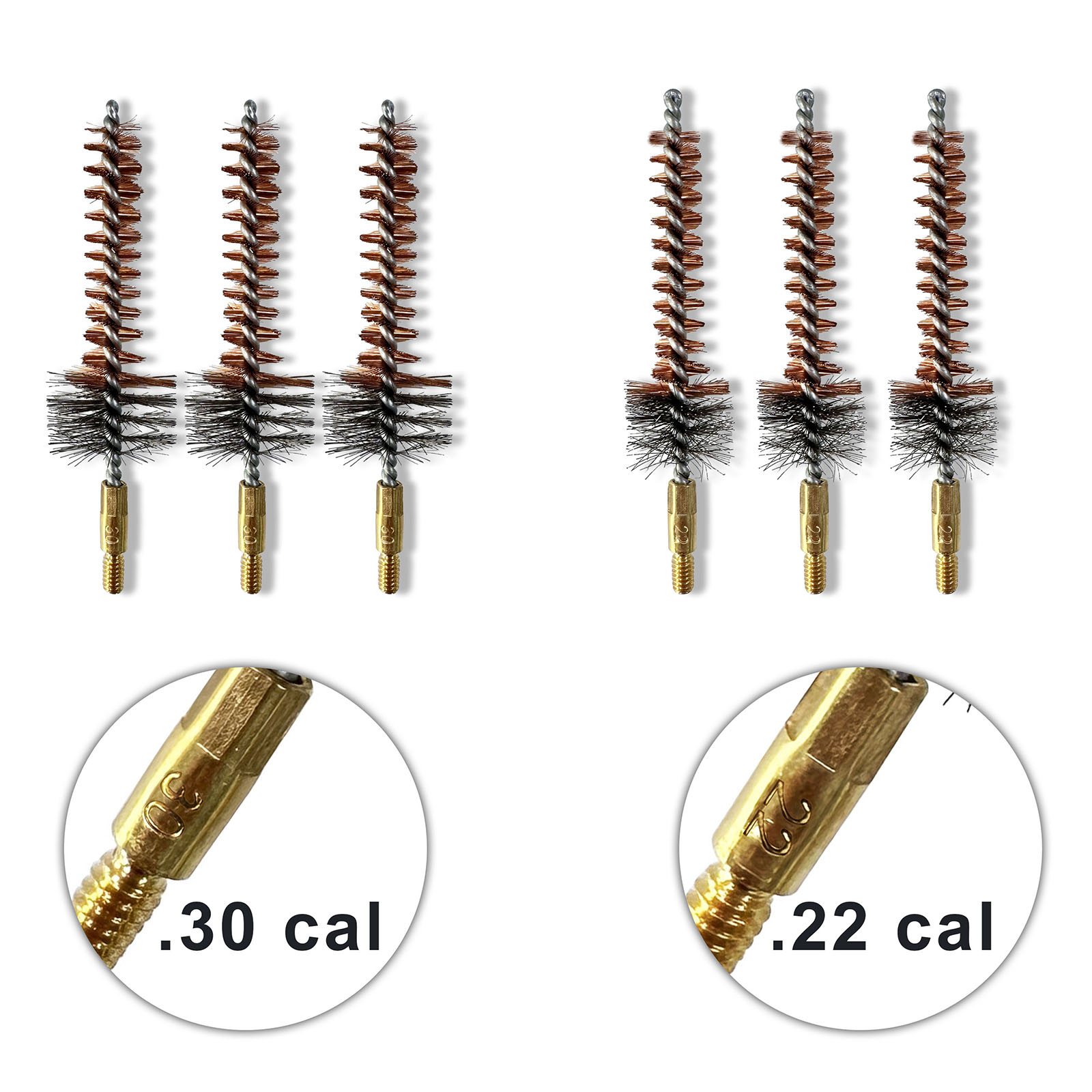 .30Cal.22Cal بندقية تنظيف فرشاة تتحمل البرونزية 8-32 موضوع فرشاة غرفة الصلب لمجموعة تنظيف بندقية المسدس صيانة