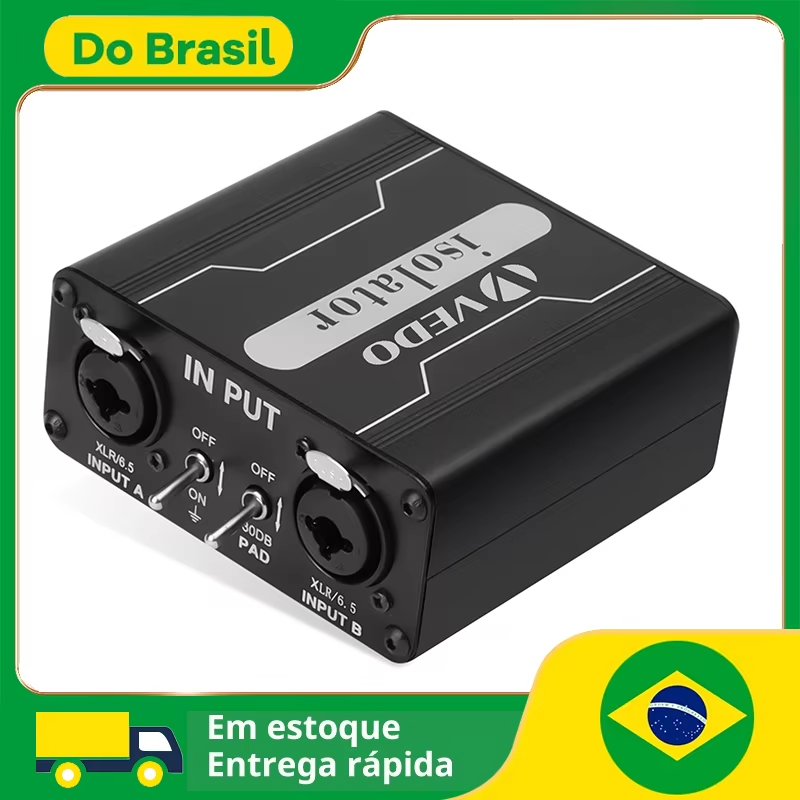 VEDO GX200 عازل الصوت ثنائي القناة 6.5 XLR خلاط عازل الصوت الحالي خلاط الضوضاء ميكروفون مرشح الأرض المشتركة