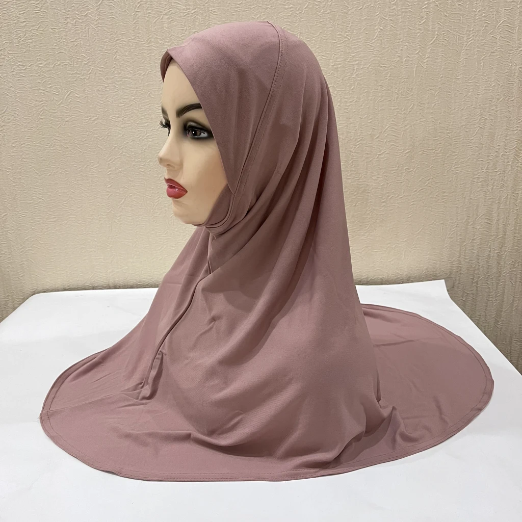H302 المراهقات حجاب إسلامي عادي مع جزء الذقن جودة عالية أميرة سحب على وشاح إسلامي حار بيع الحجاب رمضان قبعة الصلاة
