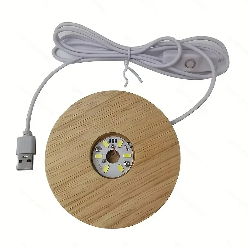الخشب سطح المكتب أضواء الزخرفية مزهرية مضيئة مزودة بقاعدة ضوء الليل خشبية Led Usb عرض ضوء عرض موقف حامل مصباح مصباح الفن حلية