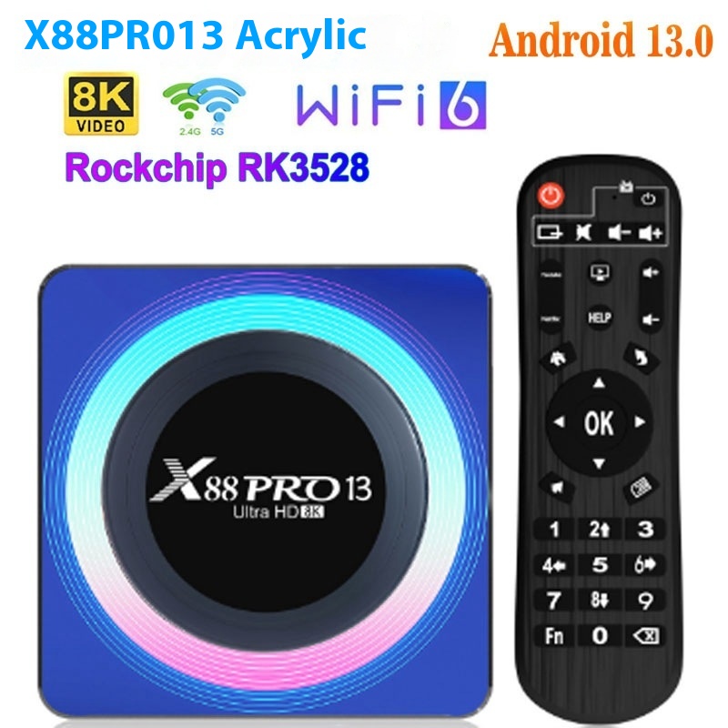 X88PRO 13 RK3528 جهاز استقبال عبر الإنترنت Android 13 مع بلوتوث