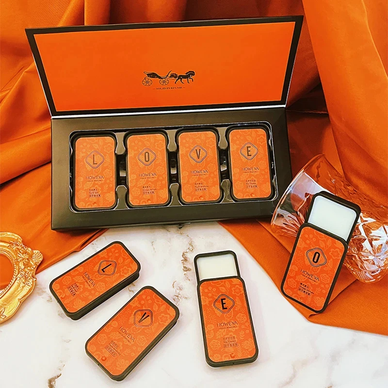 مجموعة عطور صلبة 4 قطع برائحة زهور وفواكه طويلة الأمد، عطر خفيف محمول للاستخدام اليومي، هدية مثالية