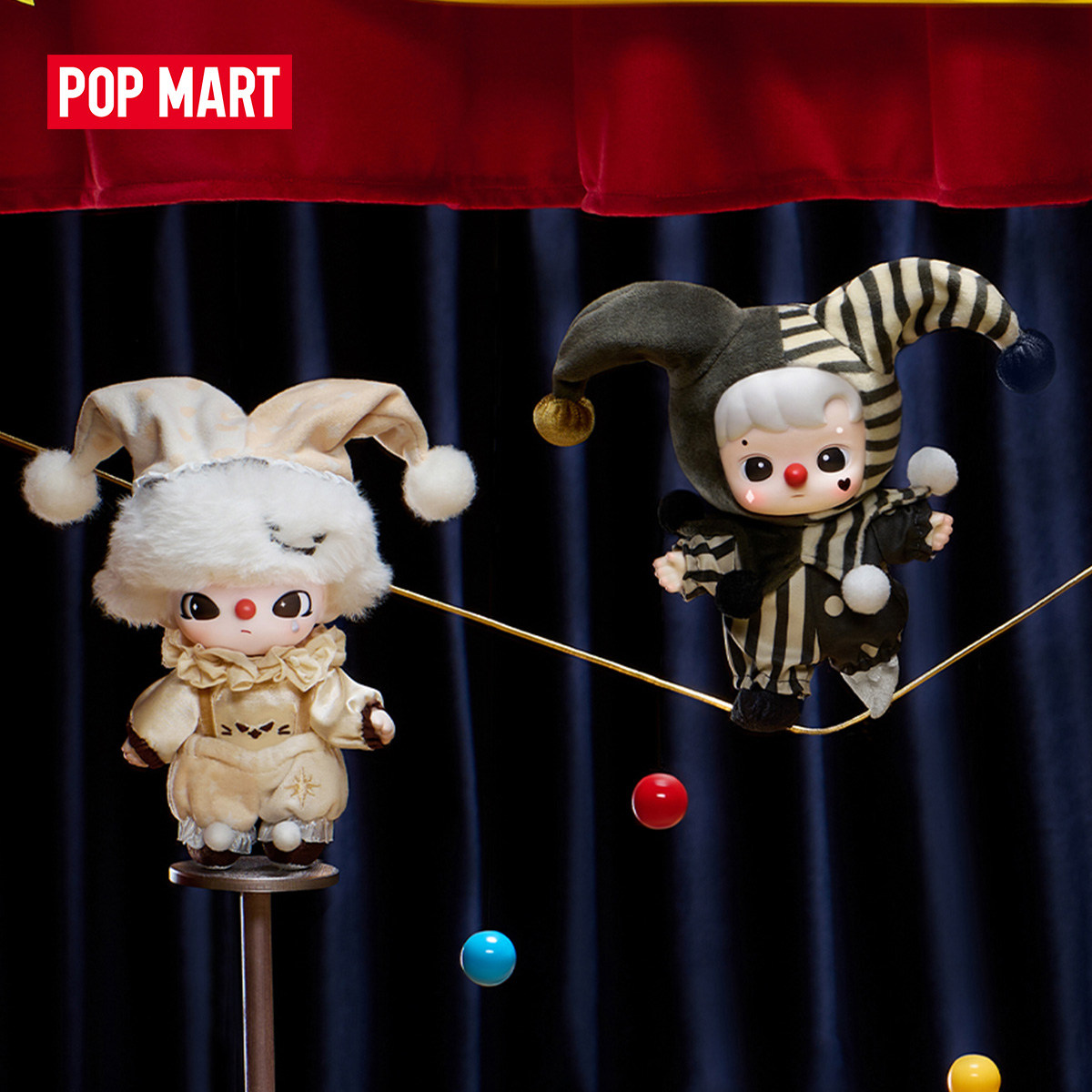 سلسلة POP MART WHY SO SERIOUS - صندوق مفاجآت غامض يحتوي على قلادة فينيل قطيفة 1 قطعة/8 قطع