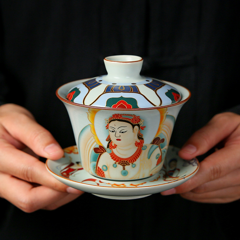 أواني شاي سيراميك ثلاثية القطع Ruyuan