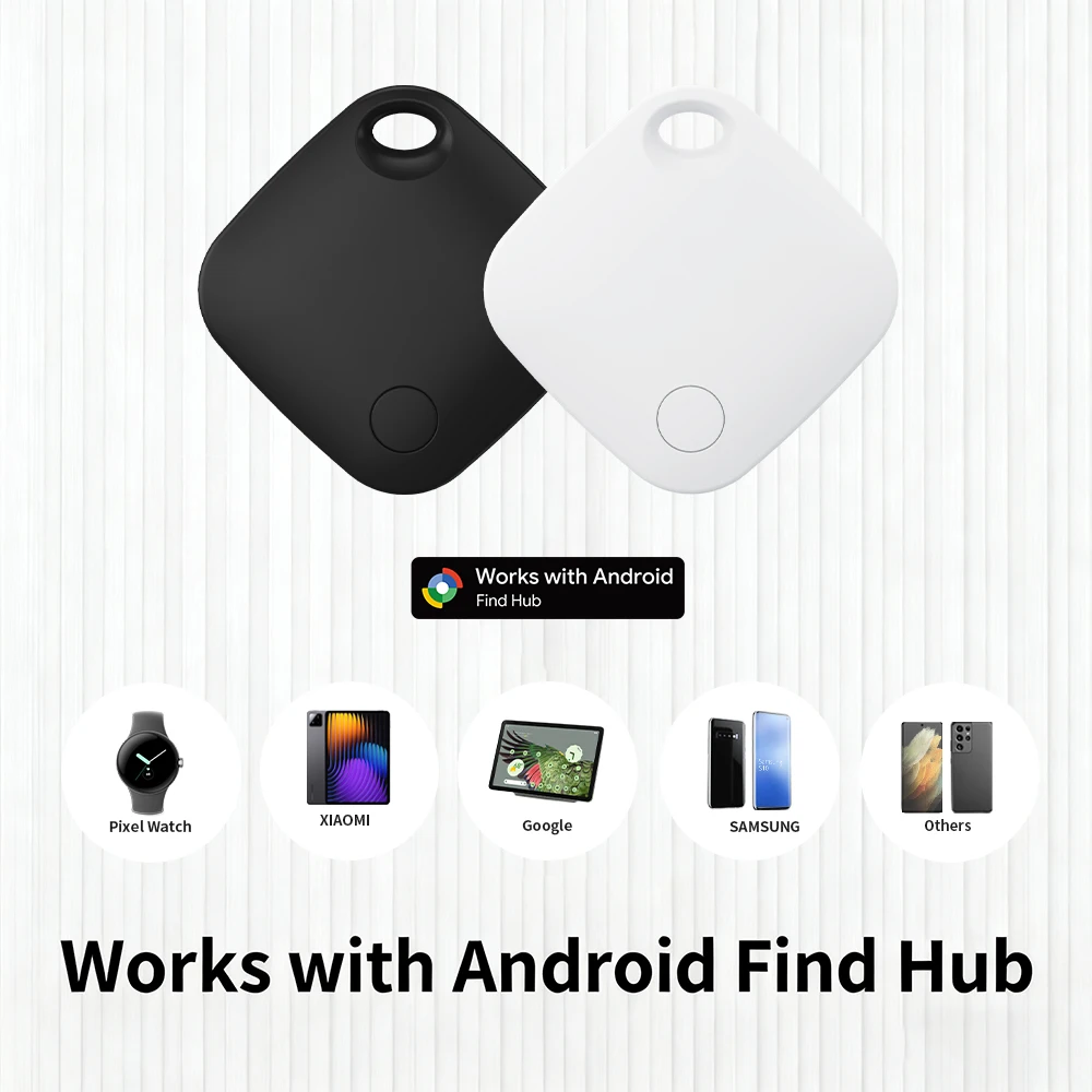 جهاز تتبع ذكي يعمل بنظام أندرويد لـ Google Find Hub بصوت عالٍ 90 ديسيبل وبطارية قابلة للاستبدال بتقنية البلوتوث مضاد للضياع لتتبع الحيوانات الأليفة والمفاتيح والحقائب والمحافظ