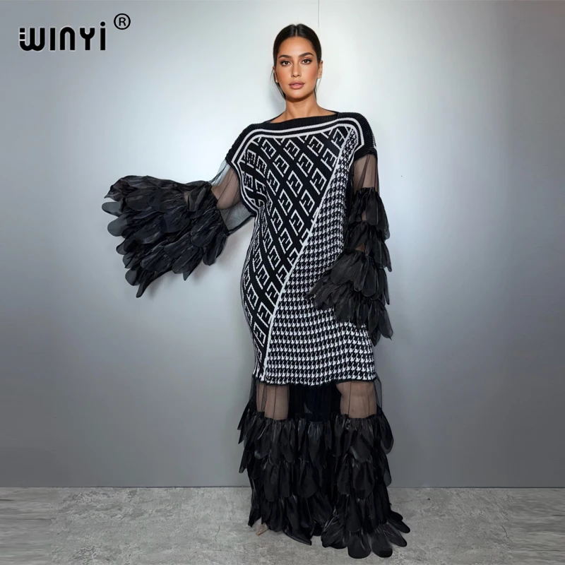 فستان WINYI مطوي ونحيف مرن لتغطية الشاطئ عباية قفطان دبي فستان حفلات فاخر موضة فستان سهرة عباية امرأة مسلمة