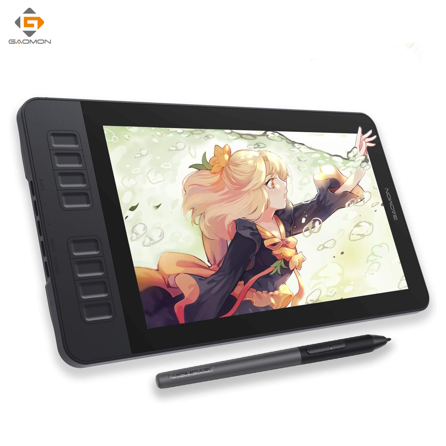 جهاز لوحي للرسومات GAOMON PD1161 بشاشة IPS مقاس 11.6 بوصة مع 8 مفاتيح اختصار و8192 مستوى قلم خالي من البطارية