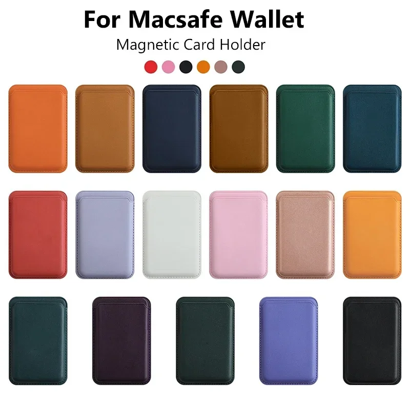 ل Magsafe اكسسوارات المغناطيسي المحفظة حامل حافظة جلدية آيفون 13 12 14 15 16 17 برو ماكس حامل بطاقة الهاتف محفظة غطاء
