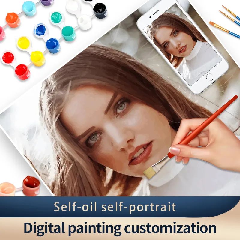 PhotoCustom التلوين بالأرقام الشكل صورة مخصصة الاكريليك رسمت باليد جدار الفن اللوحة بواسطة أرقام لمجموعات الكبار ديكور المنزل