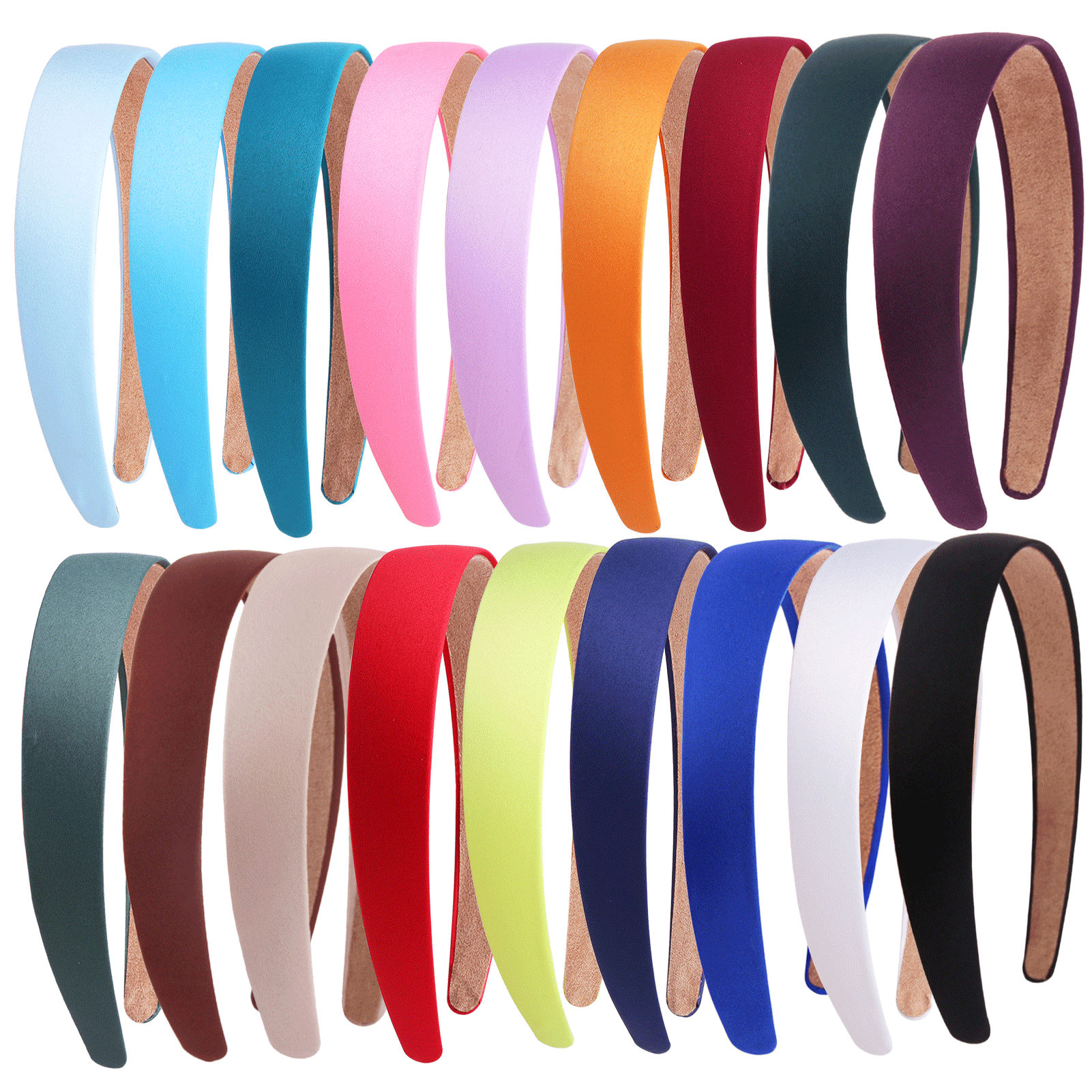 3 سنتيمتر/1.18in الساتان Headbands واسعة عدم الانزلاق عقال للنساء الفتيات الملونة مريحة الصلب Craft بها بنفسك الحرفية Headbands