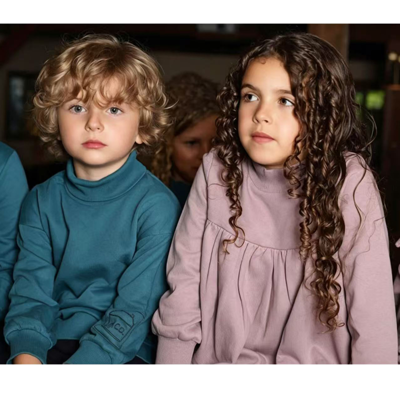 Ali Co AW26 مجموعة اللون البنفسجي الأخضر للفتاة والصبي فستان بنطلون سترة رومبير شقيق وأخت ملابس عائلية مطابقة