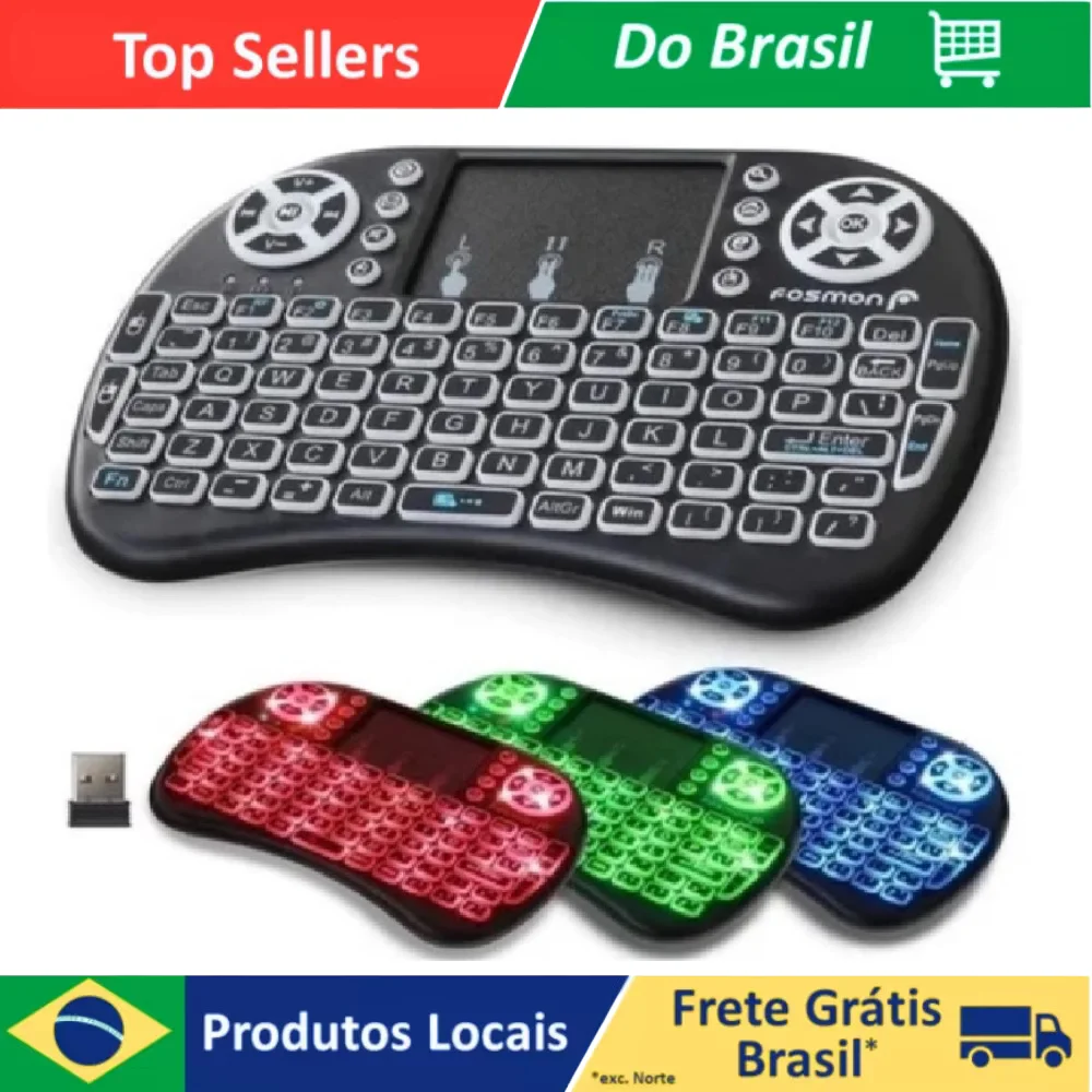 جهاز تحكم صغير من Teclado Sem Fio Para جهاز تلفزيون ذكي صندوق كمبيوتر