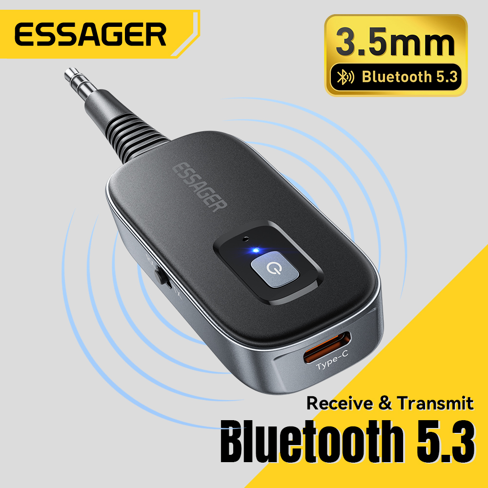 Essager 2 في 1 بلوتوث استقبال الصوت الارسال سماعة لاسلكية تعمل بالبلوتوث 5.1 3.5 مللي متر AUX محول الصوت ستيريو لسماعات التلفزيون سيارة