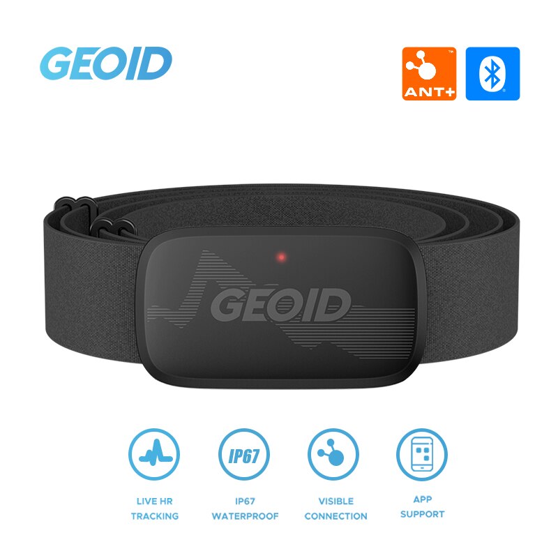 GEOID HS500 مراقب معدل ضربات القلب معدات اللياقة البدنية Ant Bluetooth مستشعر معدل ضربات القلب مع حزام الصدر تتبع ضوء LED