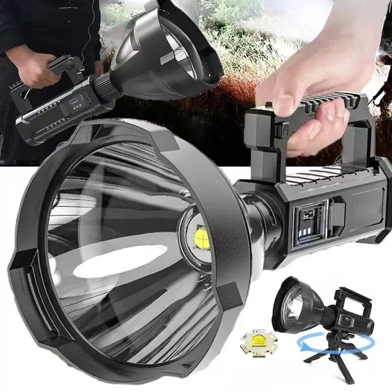 مصباح يدوي LED قوي محمول ، قوس قابل للتركيب ، كشاف محمول باليد ، كشاف USB قابل لإعادة الشحن ، مصباح إضاءة مقاوم للماء