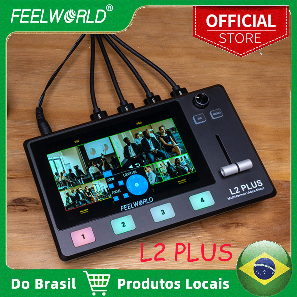 هل البرازيل FEELWORLD محول الفيديو 5.5 "LCD شاشة تعمل باللمس كروما مفتاح وشعار تراكب متعدد الكاميرا لشخصية الزفاف L2 PLUS
