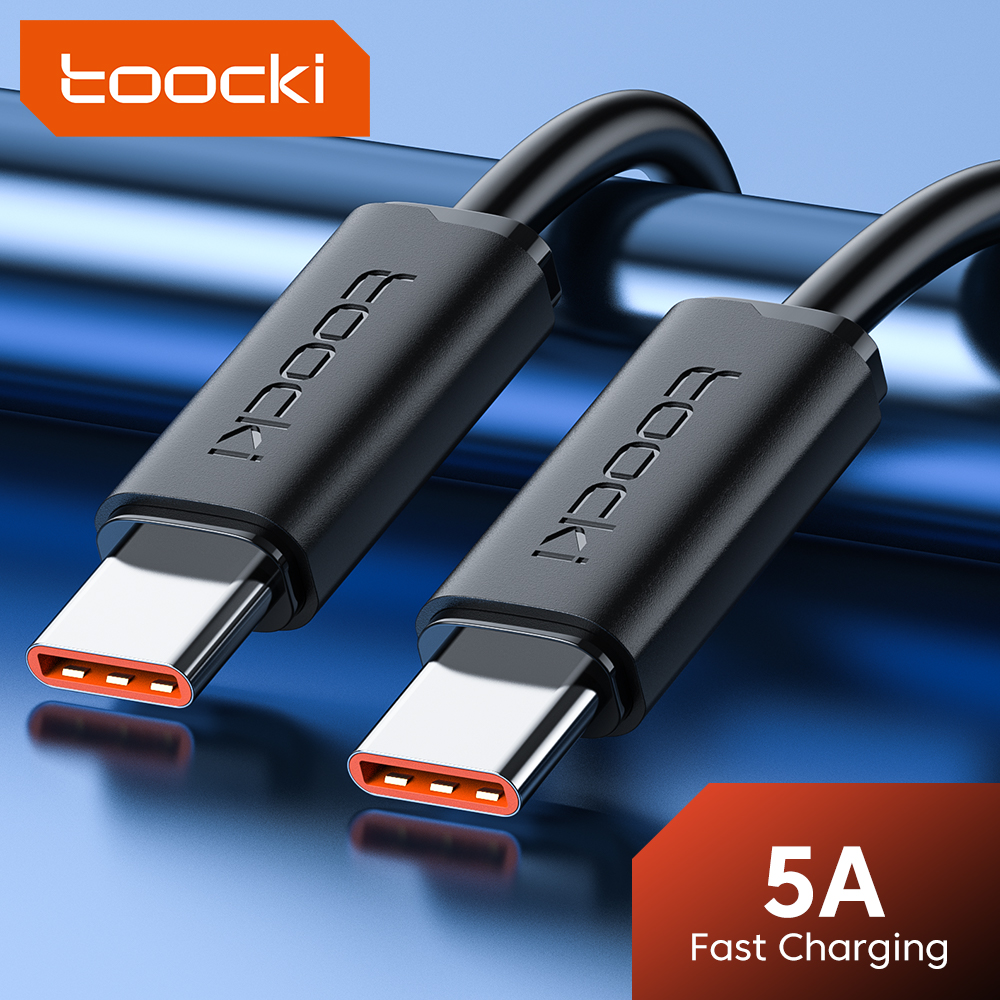 Toocki 1M 100W USB C كابل 5A نوع C إلى نوع C سلك شحن سريع سلك بيانات آيفون 17 16 15 سامسونج S25 S24 Xiaomi Redmi OPPO