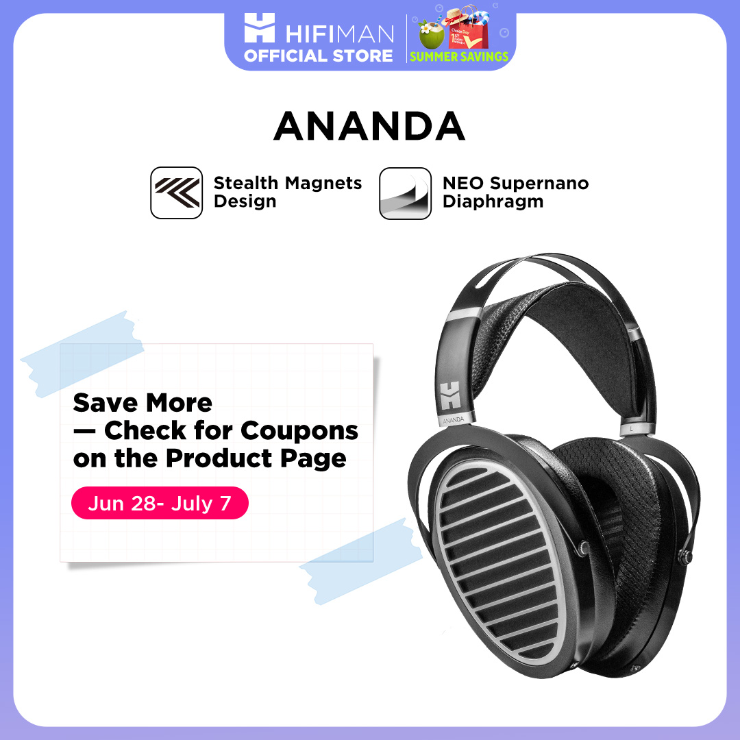 سماعات رأس HIFIMAN Ananda Stealth مغناطيسية مفتوحة الظهر فوق الأذن كاملة الحجم بتقنية Hi-Fi