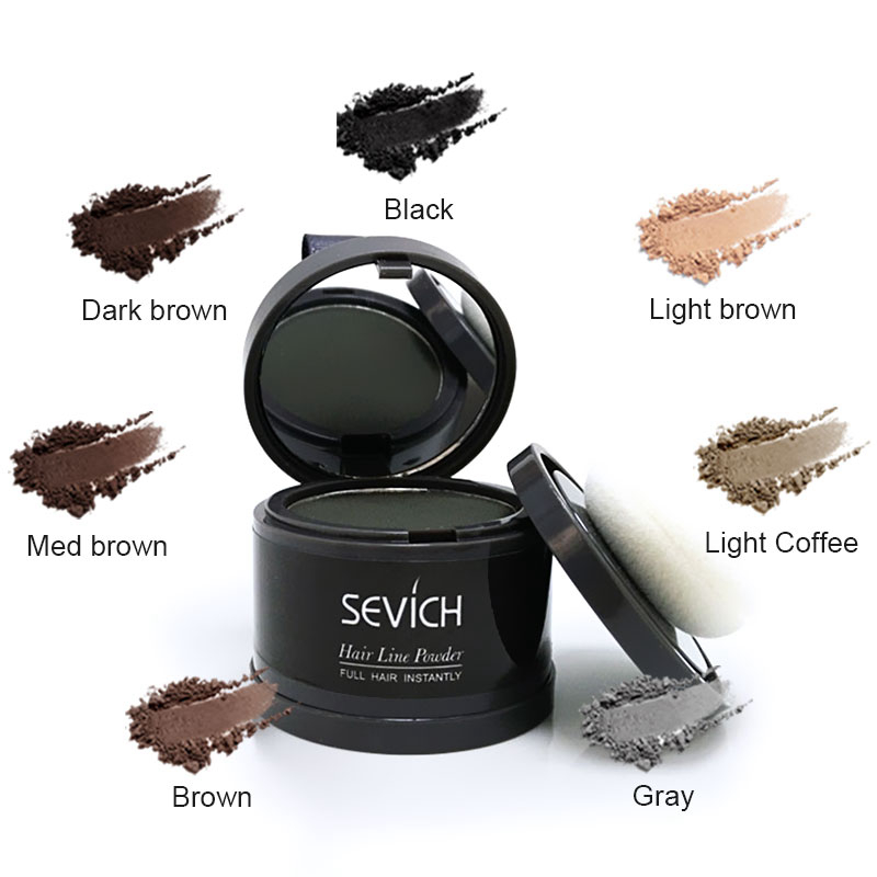 Sevich Hairline Powder 4g Hairline Shadow Powder النساء الرجال ماكياج الشعر المخفي غطاء طبيعي للجنسين فرشاة فرد الشعر