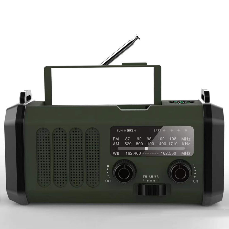 راديو طاقة شمسية يدوي 10000mAh شحن هاتف طوارئ