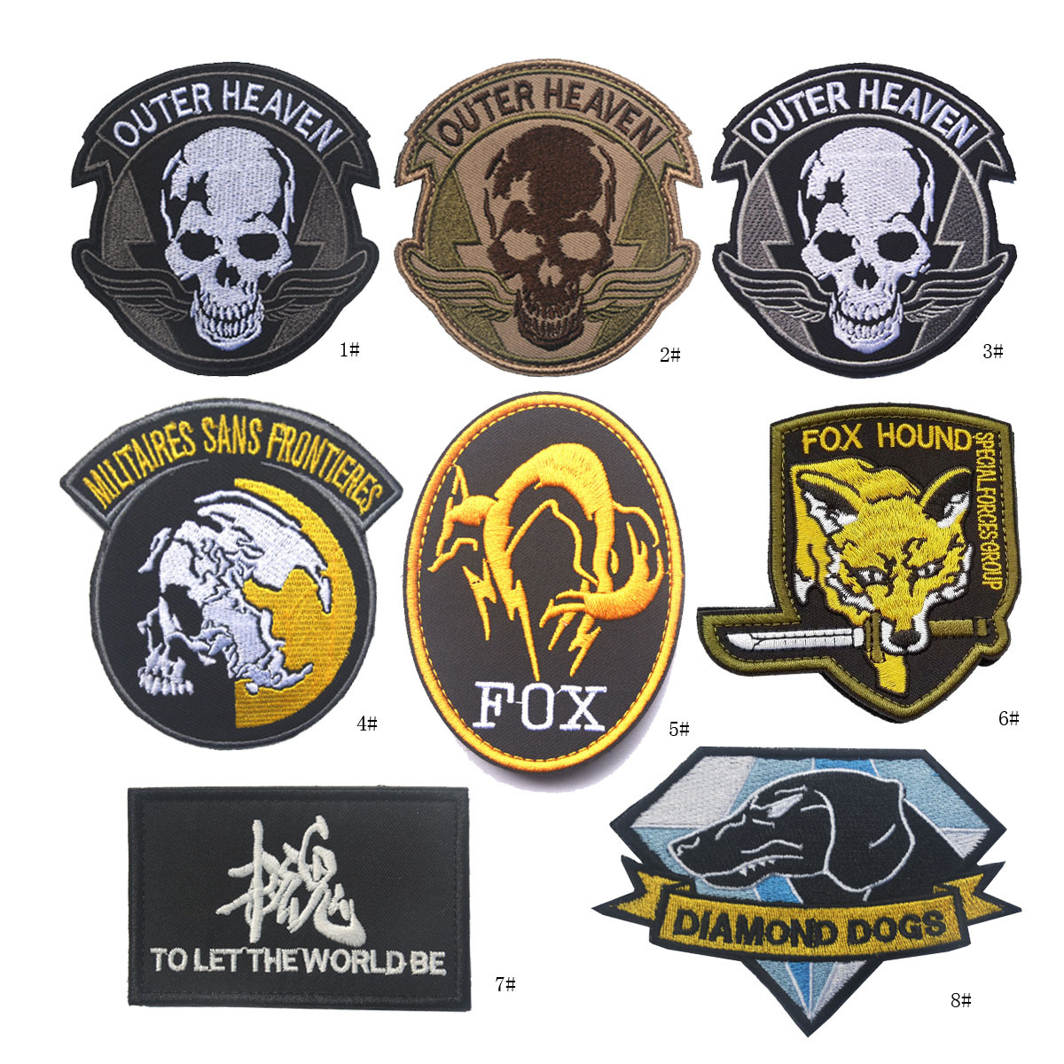 رقعة كوسبلاي صلبة من ميتال جير المطرزة Foxhound، Fox، XOF، Diamond Dogs، رقعة السماء الخارجية التكتيكية للقماش