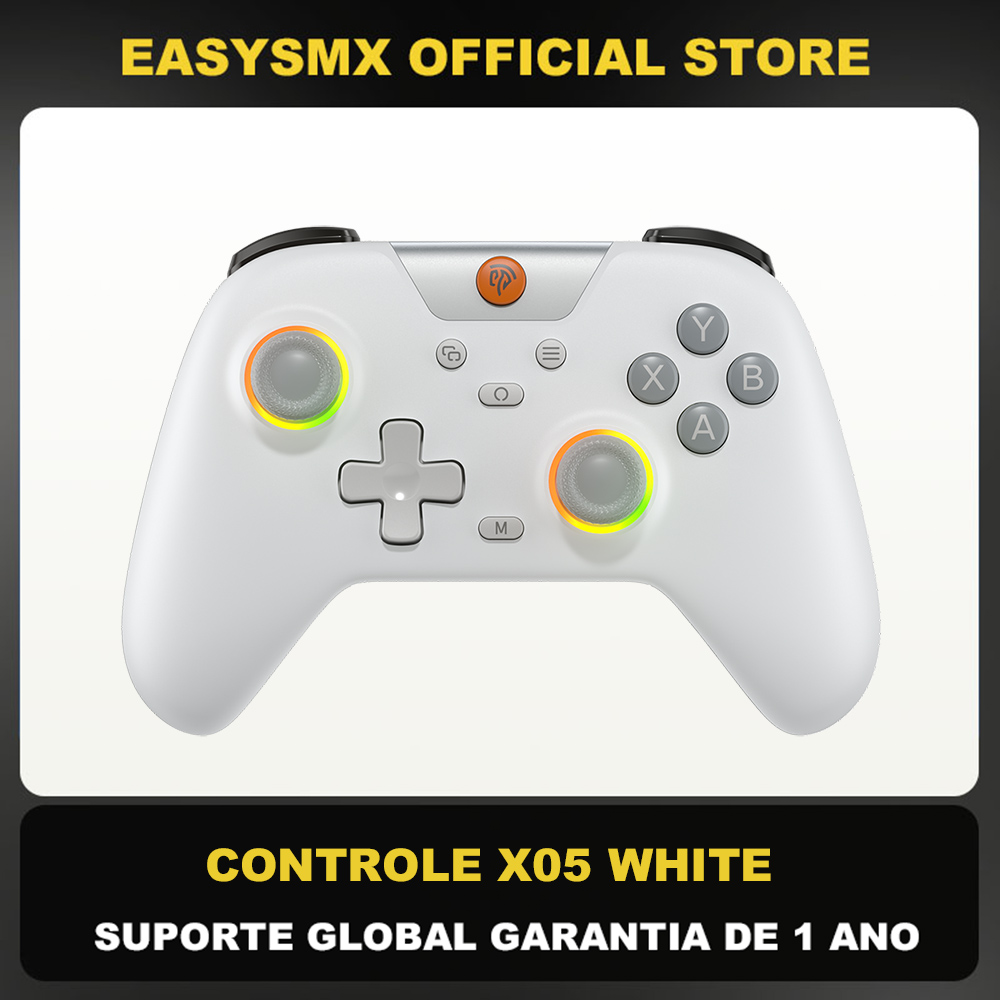 وحدة تحكم ألعاب لاسلكية EasySMX X05 بتقنية البلوتوث متوافقة مع الكمبيوتر/الهاتف/نينتندو سويتش/ستيم، مع إضاءة RGB ومستشعرات هول