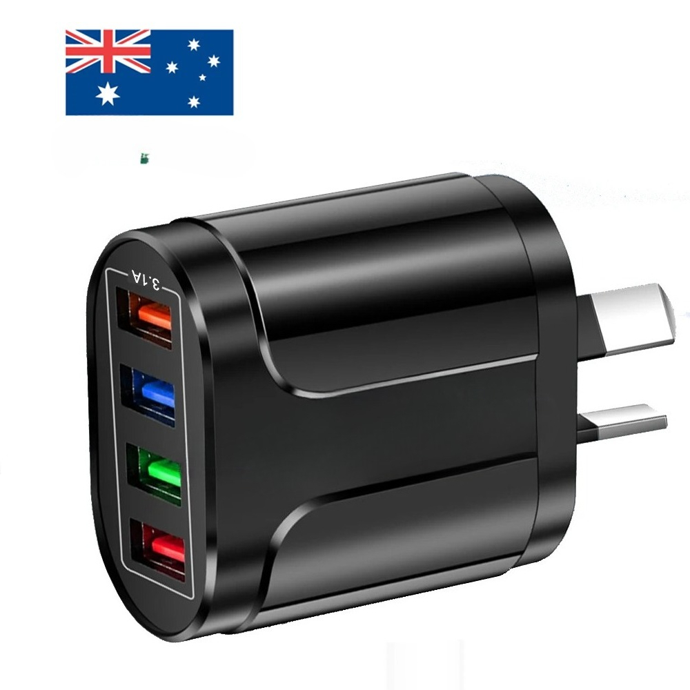 USB شاحن سريع الاتحاد الافريقي التوصيل شاحن سريع المحمول 3.1A متعدد 4 منافذ USB محول السفر شاحن الجدار