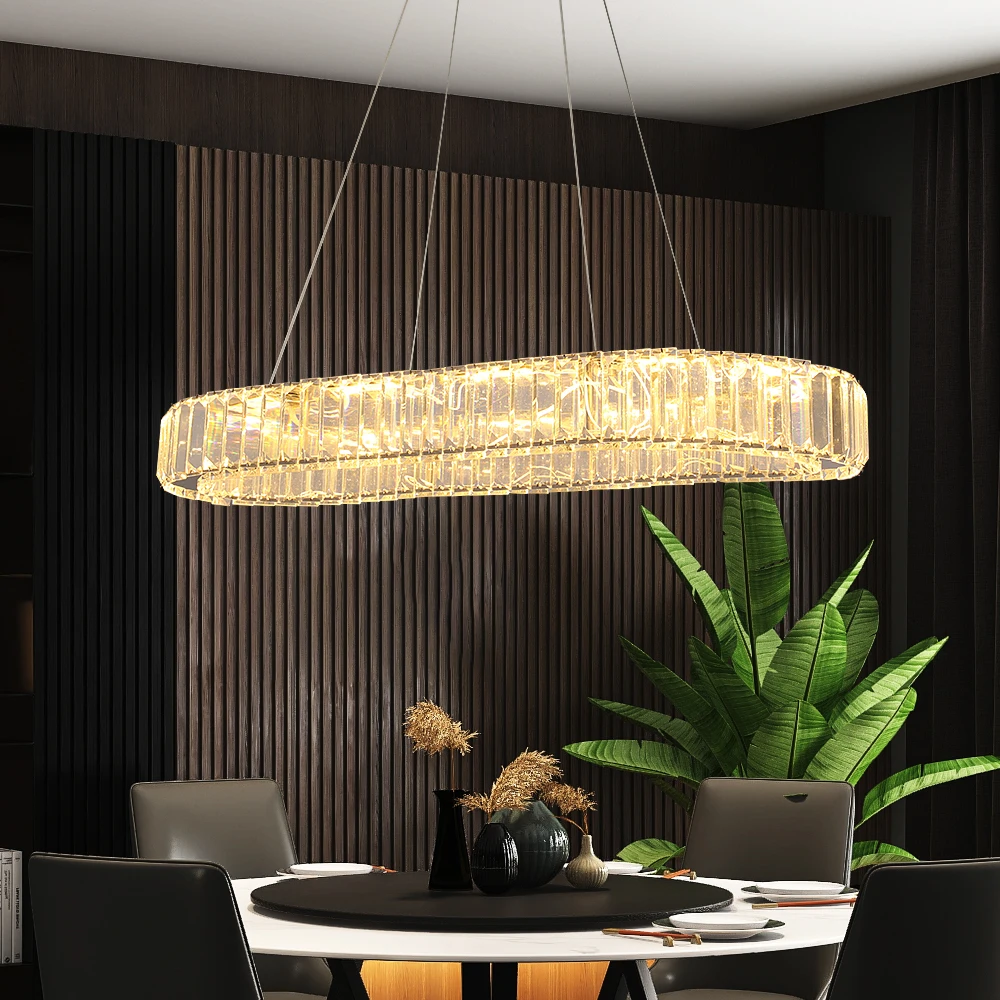 VETRULUS الحديثة الفاخرة كريستال البيضاوي تصميم Led الثريا مصباح السقف الشمال قلادة معلقة تركيب المصابيح غرفة المعيشة فندق