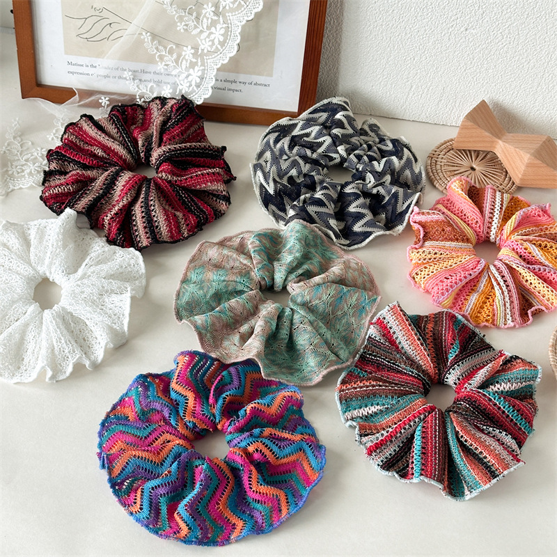 كبير النساء متماسكة Scrunchies مطاطا رباط شعر ذيل حصان حامل التعادل الشعر هوب Scrunchy شريط مطاطي النساء إكسسوارات الشعر أغطية الرأس