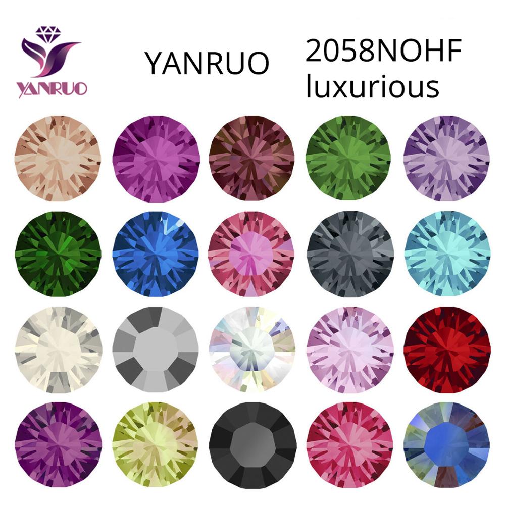 YANRUO 2058NOHF مسطح جميع الأحجام كريستال الراين الأحجار مسمار الملابس للتطريز Crafts بها بنفسك الحرف ديكور الأحجار الكريمة
